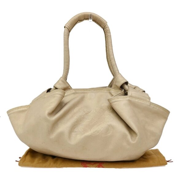 LOEWE Anagram Logo Nappa Aire Hand Bag Leather Gold Spain 34EF512 - Picture 1 of 15